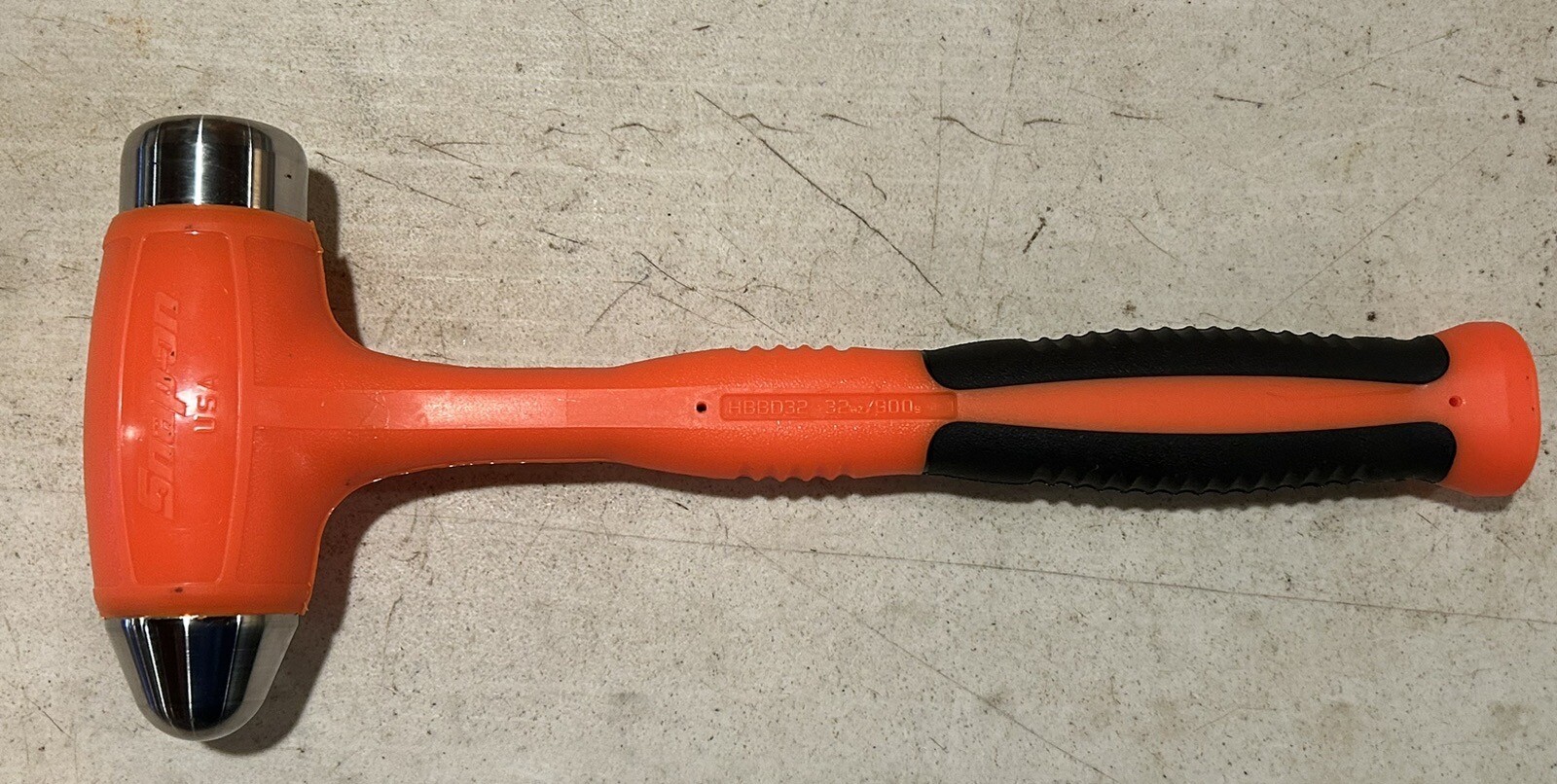 NEW Snap-on Tools 32oz/900g ORANGE Soft Grip DeadBlow Hammer HBBD32