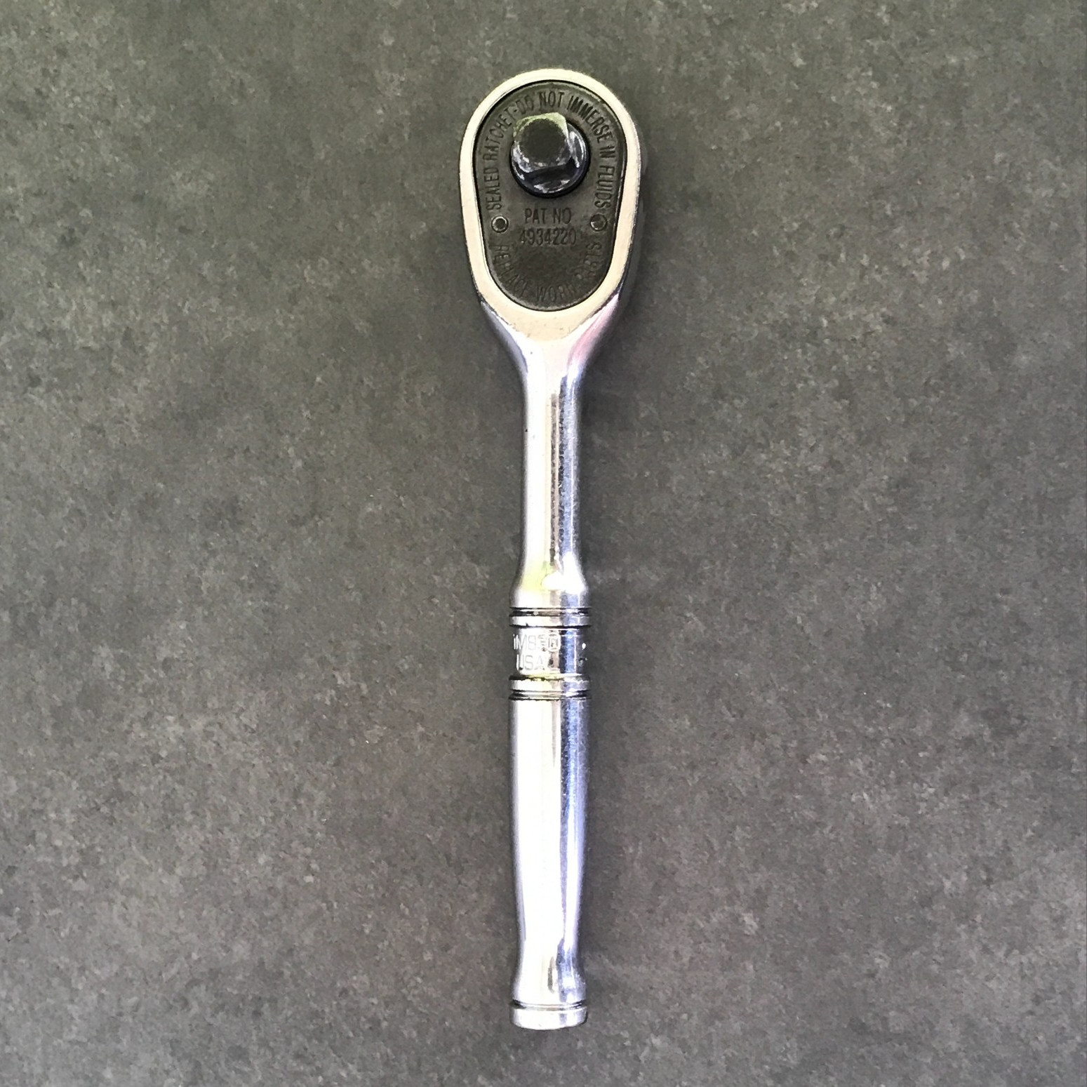 Snap-on TM830 1/4″ Drive Short Handle Chrome Ratchet 4.5″ Made in USA Vintage