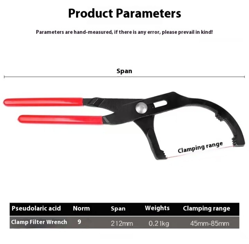 Automotive Clamp Filter Wrench Oil Filter Removal Tool Filter Removal Pliers