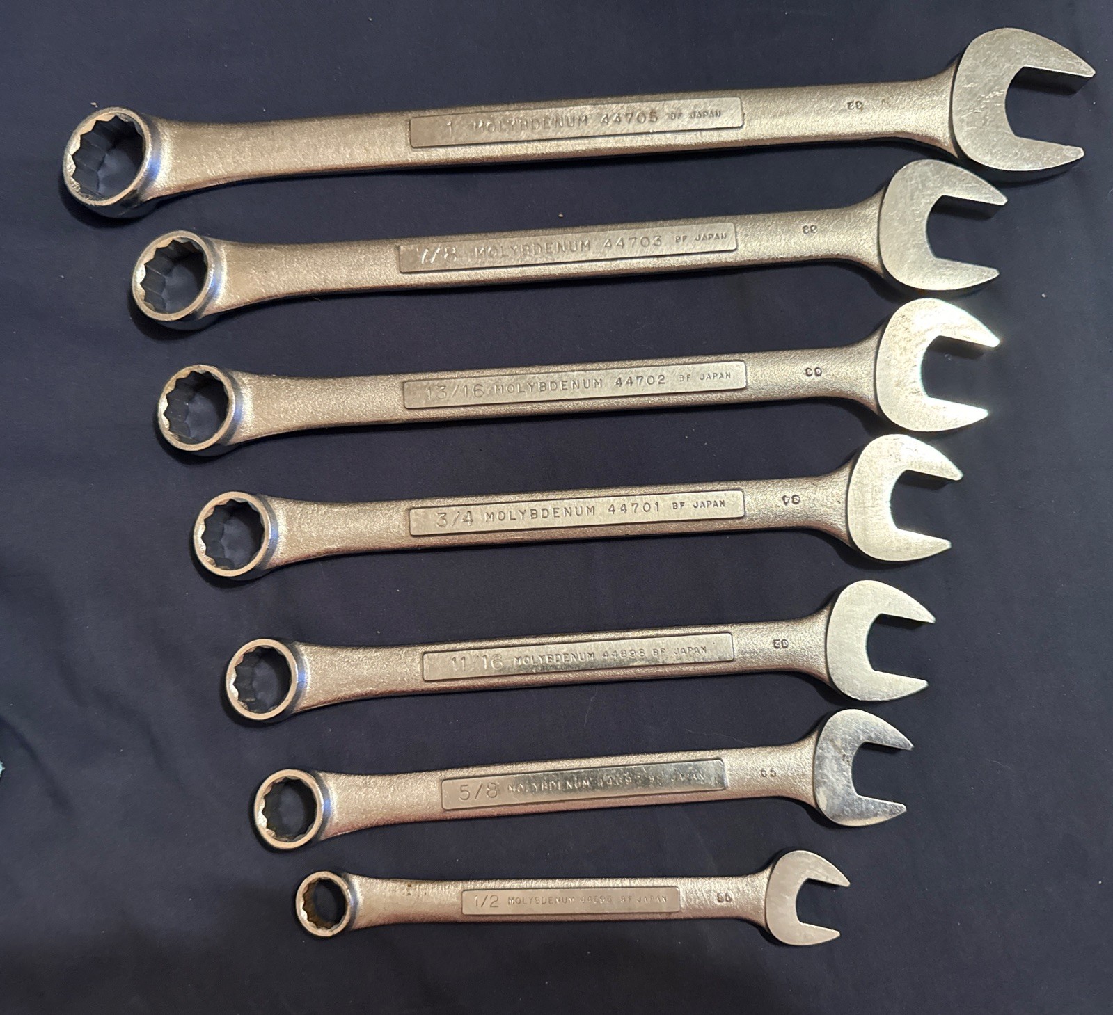 Craftsman Combination Wrenches, Molybdenum BF, 7 Pieces, Japan, 1/2” – 1”, 12 Pt