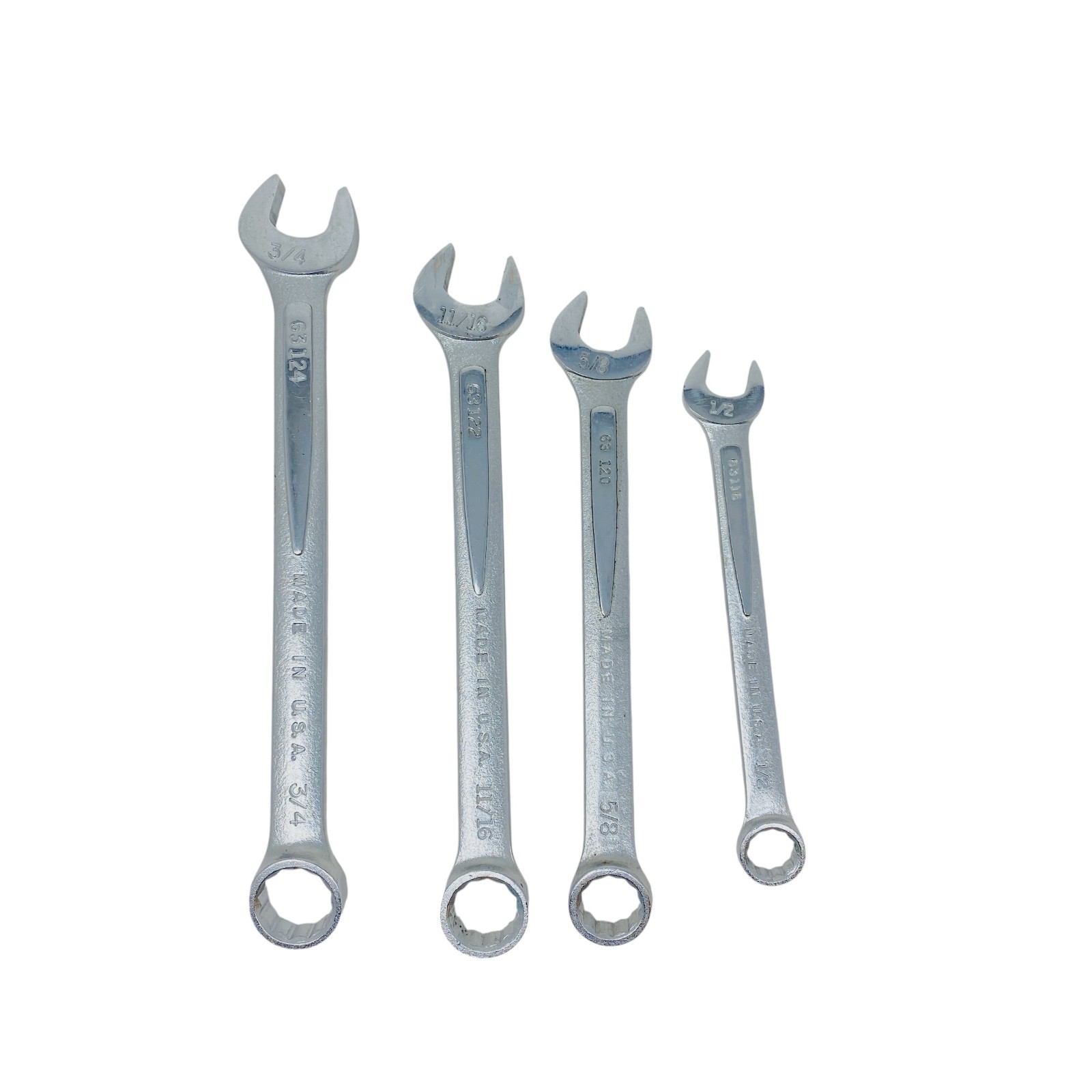 Easco USA Combination Wrench Mechanics Hand Tool Lot Set SAE, 4 Pcs