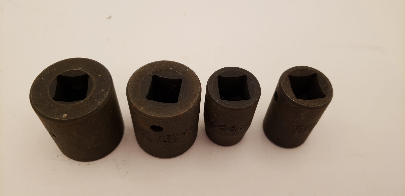 LNTOOL 1/2″ DRIVE SHALLOW IMPACT SOCKETS: 15/16, 7/8, 5/8, & 1/2, 6 POINT, NNB