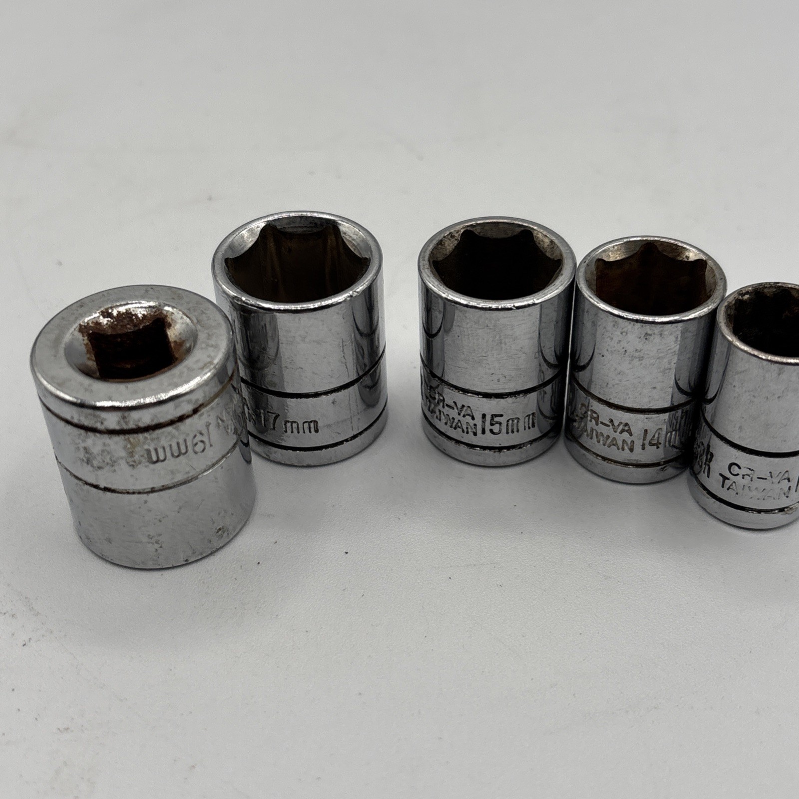 Great Neck 3/8″ Drive Metric, 12mm, 14, 15, 17, 19mm CR-VA 5 pieces Vintage