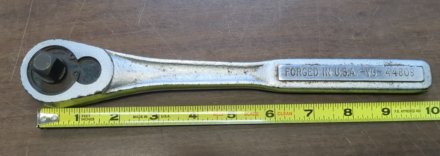 Craftsman 44809 1/2″ Drive Quick Release Ratchet Socket Wrench Tool Vtg USA
