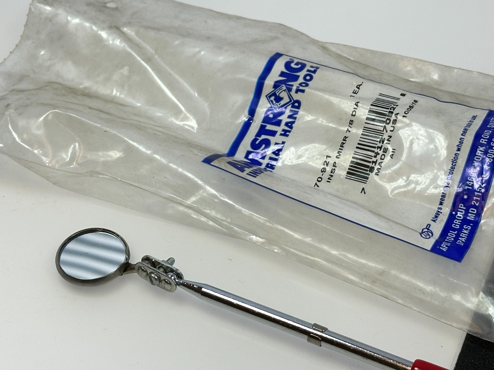 NOS Armstrong Tools 70-921 USA Telescoping Flex Inspection Mirror 7/8″ Sm. Round