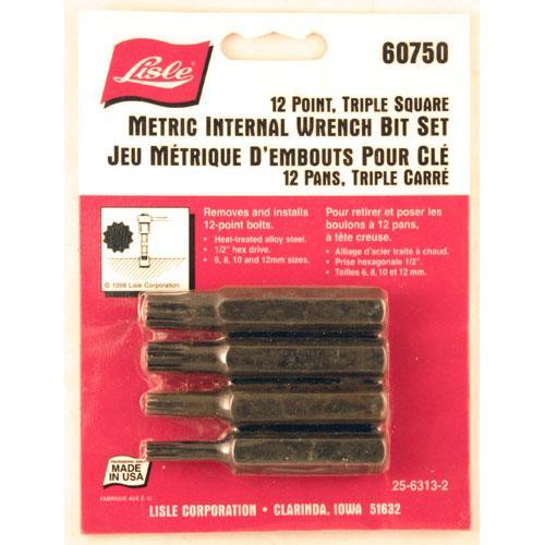 12 Point, Triple Square, Metric Internal Wrench Bit Set