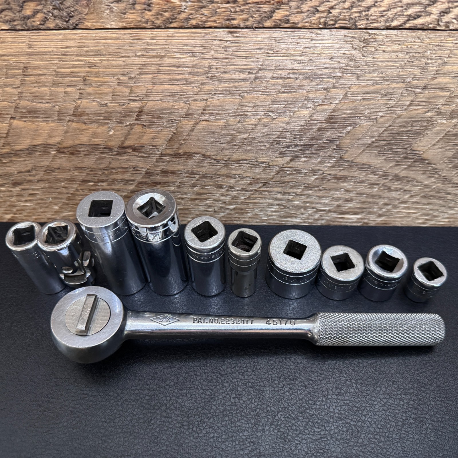 S-K Tools 3/8 Drive SAE Socket Lot 12PT 6PT Deep, STD, Universal & Ratchet 45170