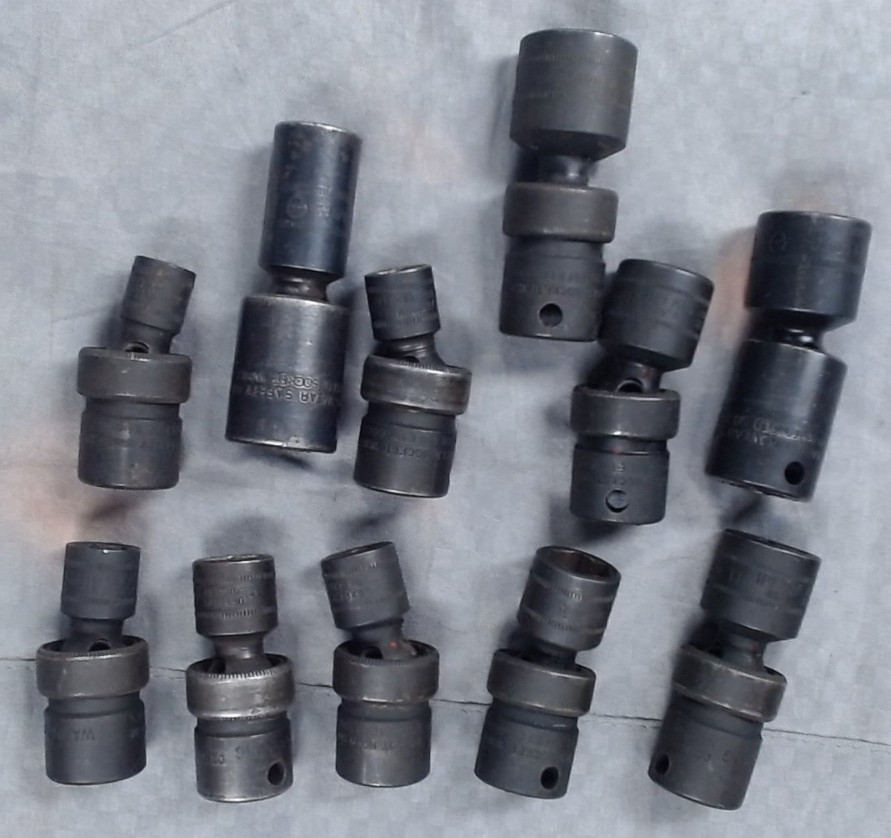 Snap-on 3/8″ Drive 6 Point Metric Swivel Impact Socket Set 11 PC (9mm-19mm)