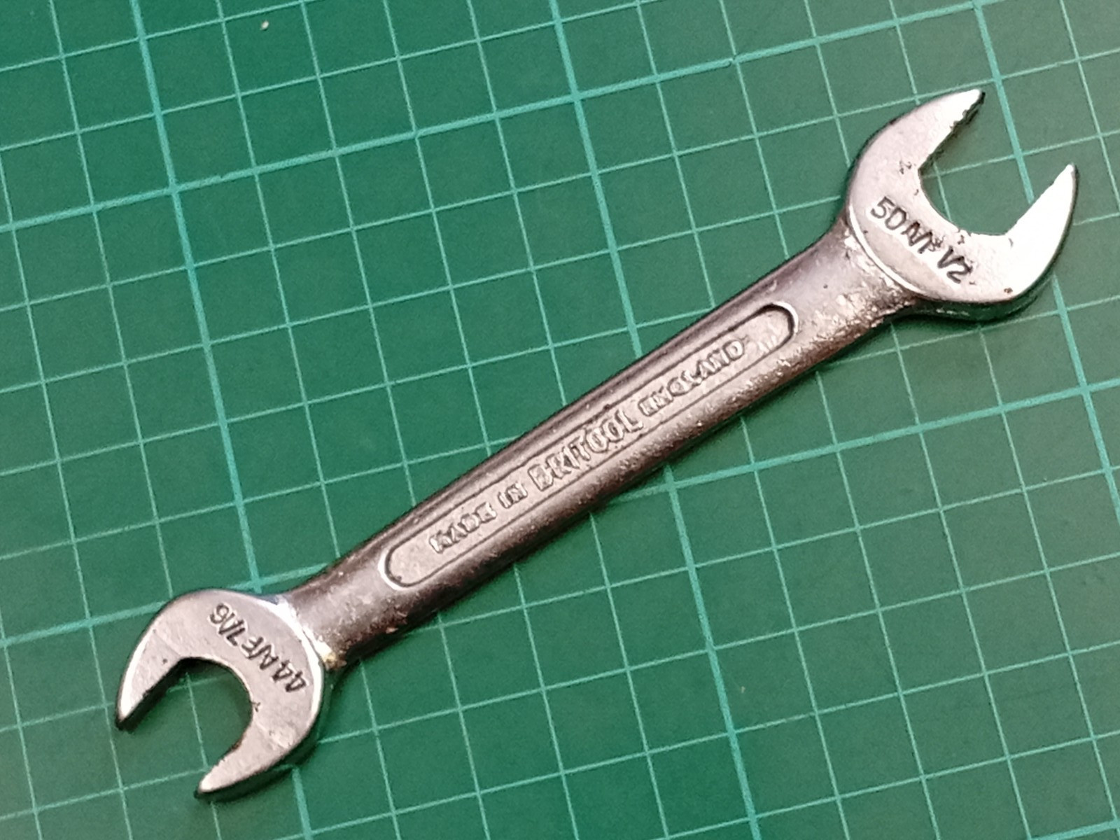 Vintage BRITOOL 6J4350, 7/16″ x 1/2″ AF, Open Ended Spanner, Made In England