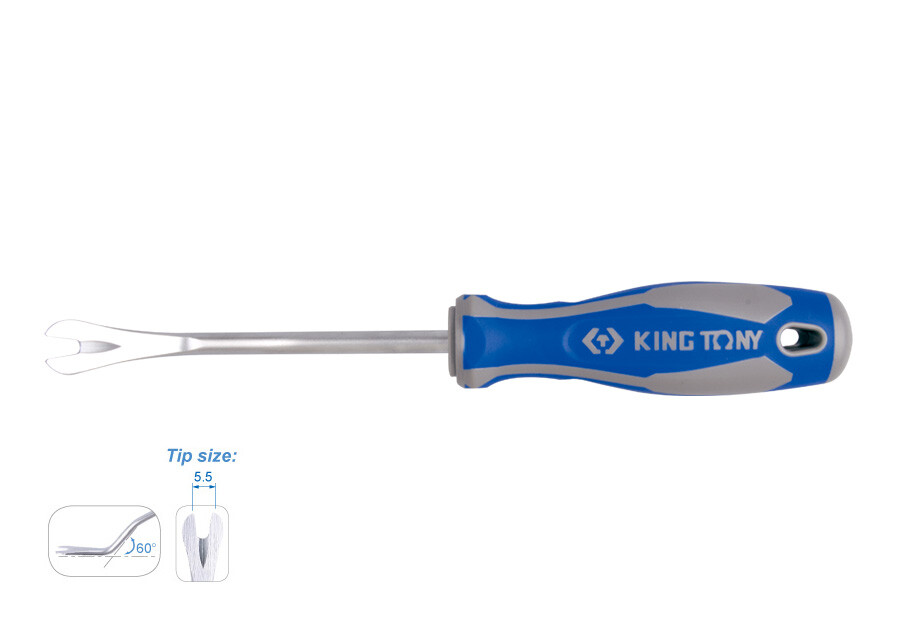 210mm Plastic Trim Clip Removal Hand Tool KING TONY 60° 5.5mm