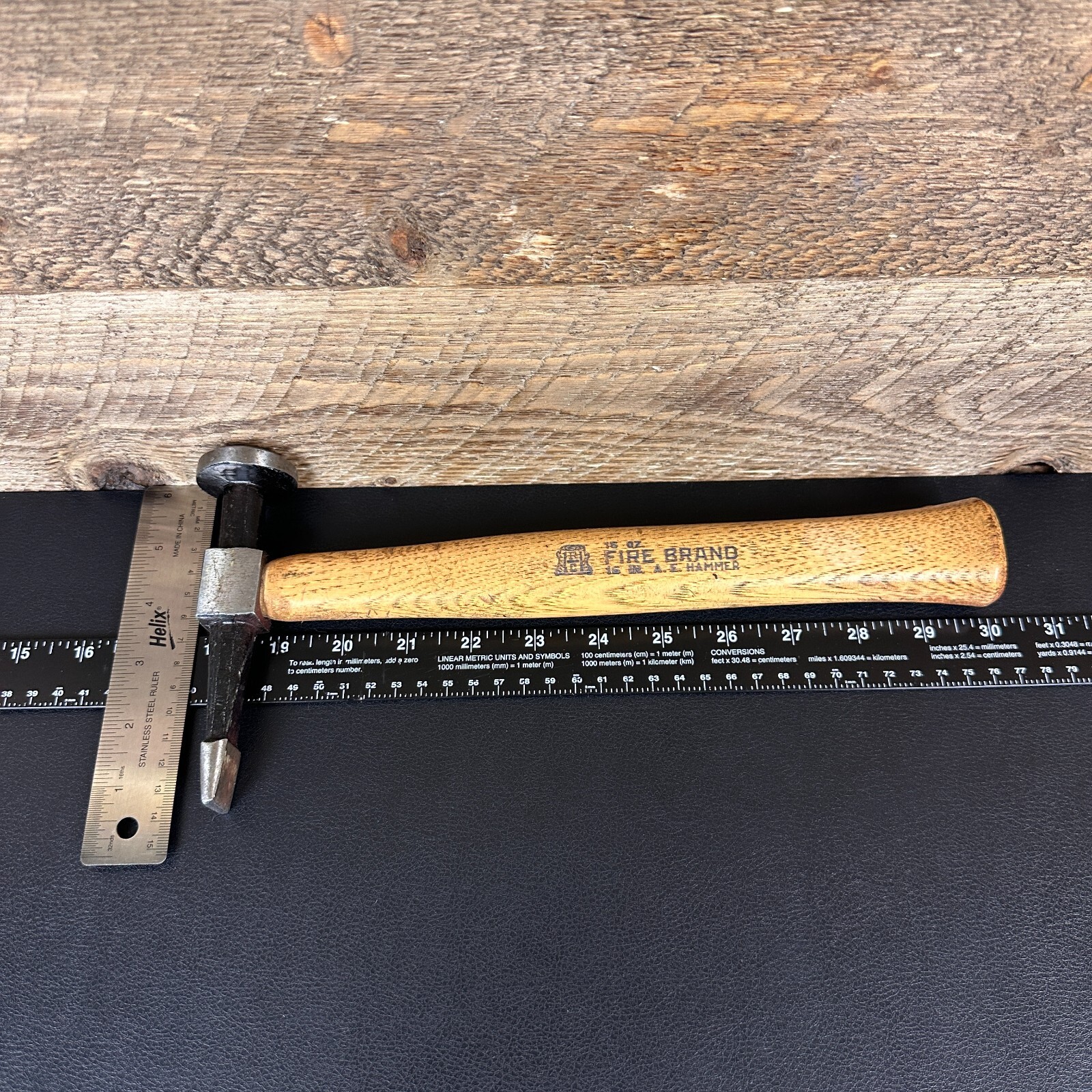 Vintage Auto Body Cross Peen Finishing Hammer 16 oz. Fire Brand