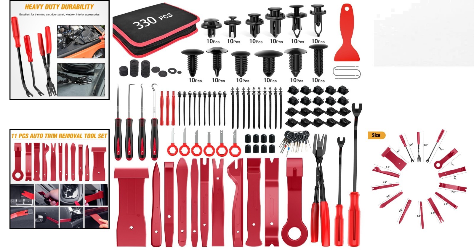 Multifunctional 330-Piece Car Panel Removal Tool Set with Portable Storage Bag