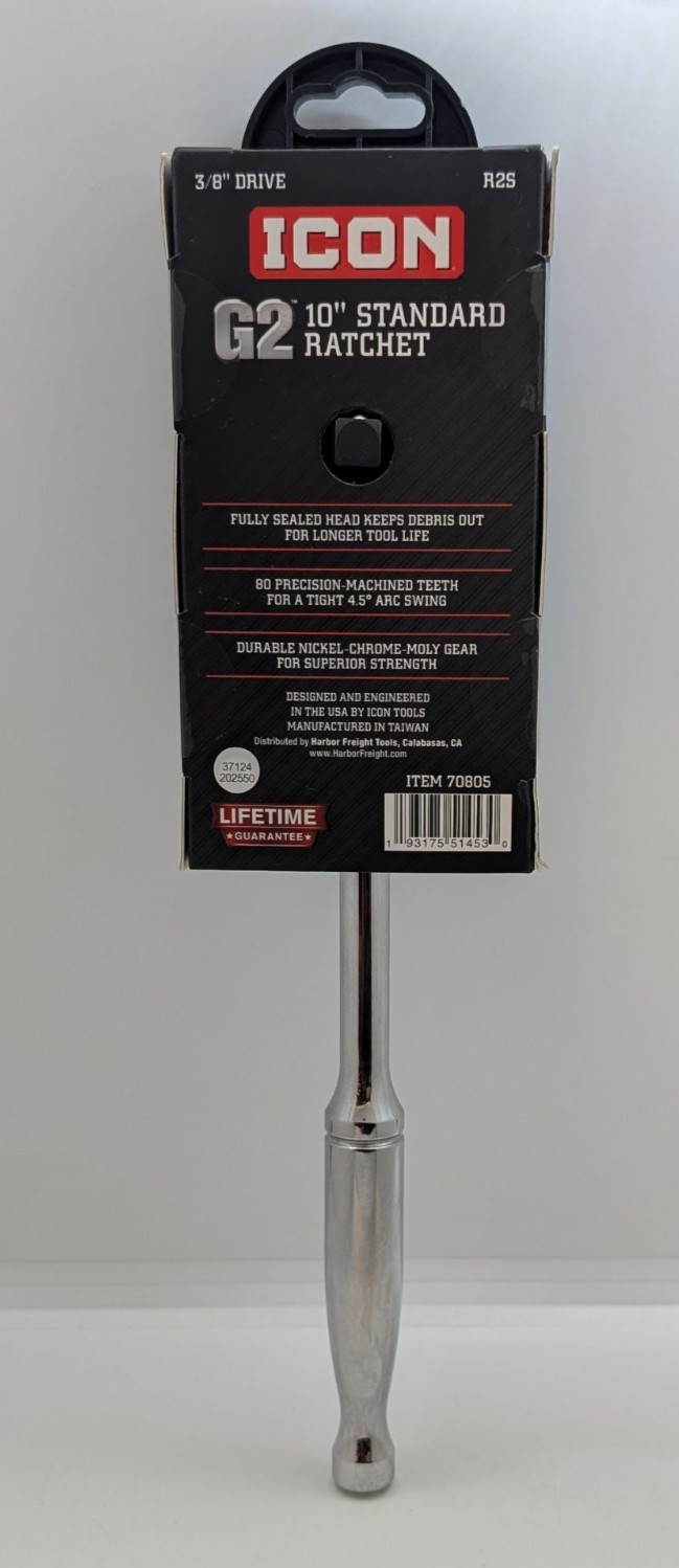 ICON G2 3/8» Drive 10″ Standard Ratchet – R2S – 70805 – NEW IN PACKAGING!