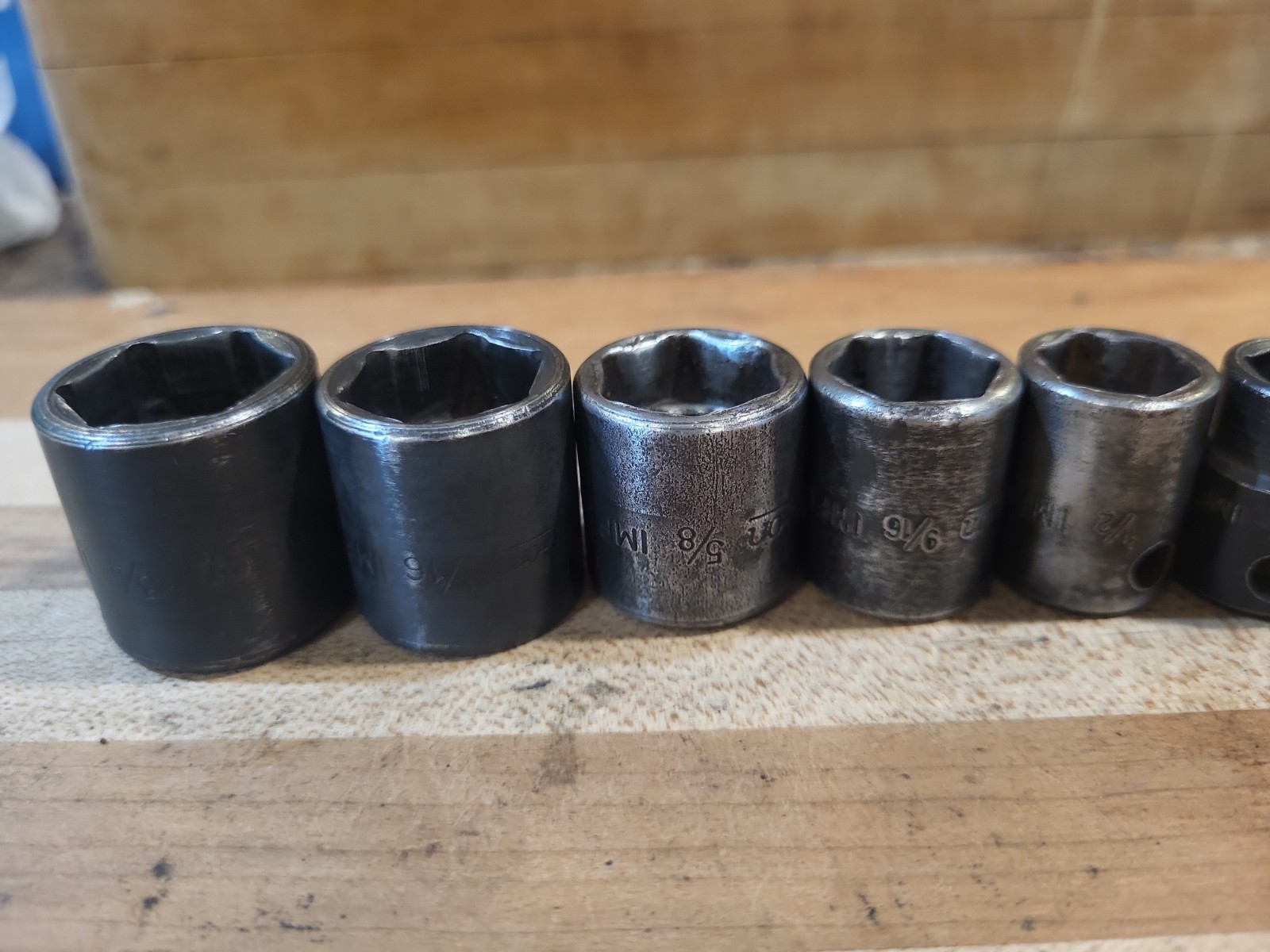 Snap On 207IMF 3/8″ Dr. 7 Pc. SAE Shallow 6 Pt. Impact Socket Set 3/8″-3/4″