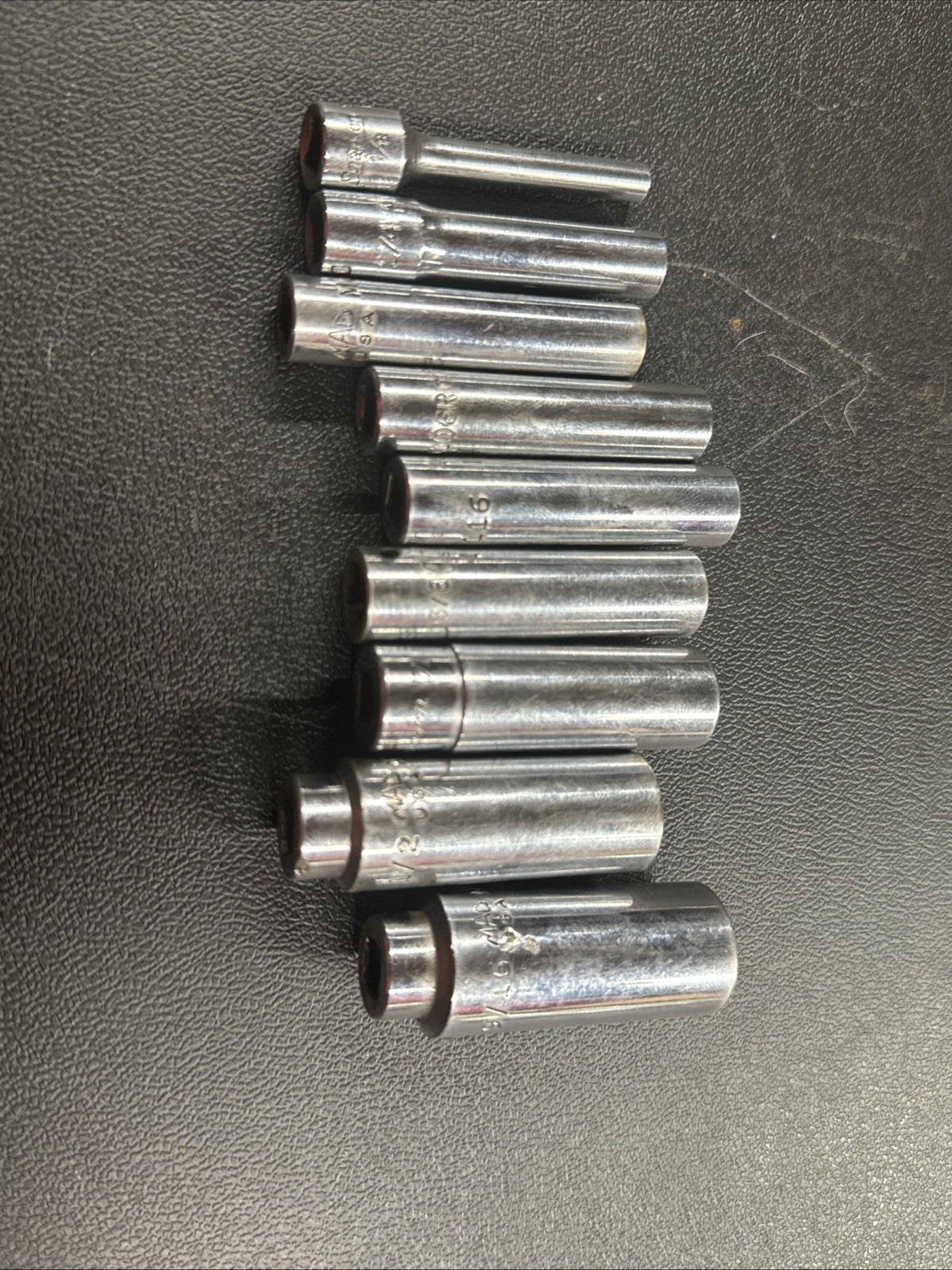 MAC Tools Socket Set 1/8To 9/16 Deep Well Set 9pc All USA 2 Snap On