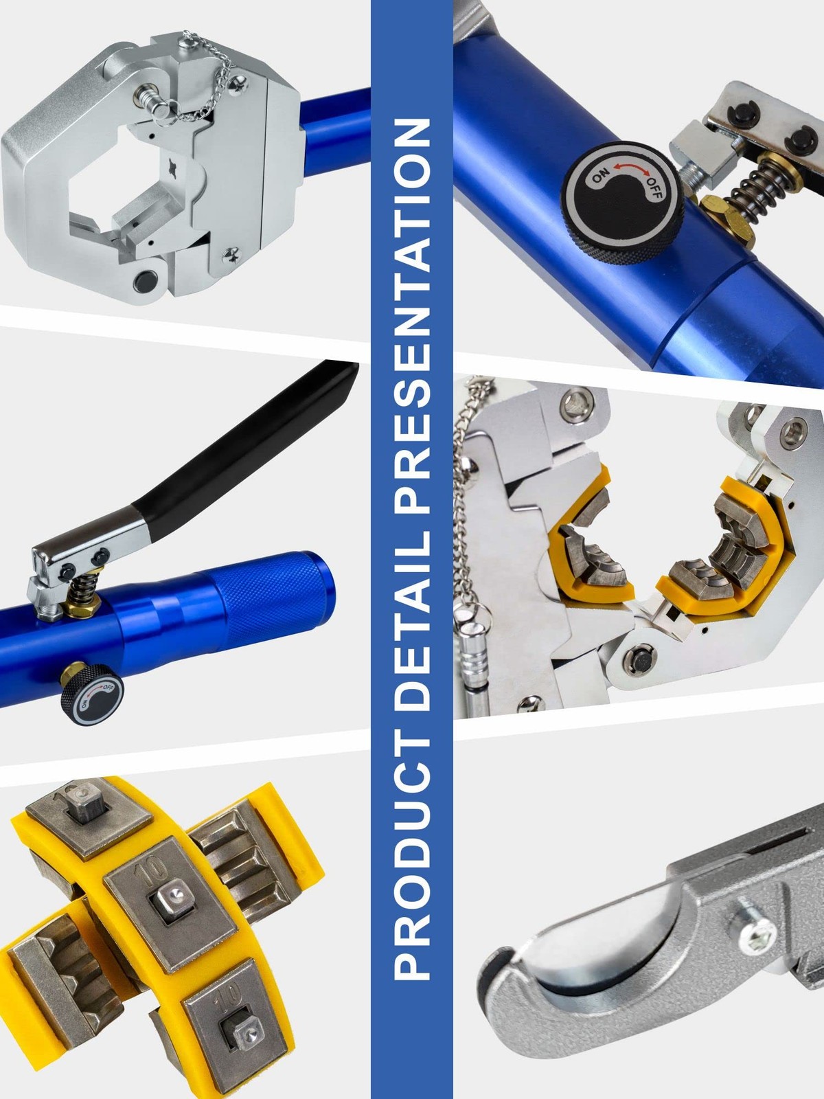AMZCNC 71500 Hydraulic A/C Hose Crimper Kit – Handheld Crimping Tool Set Blue