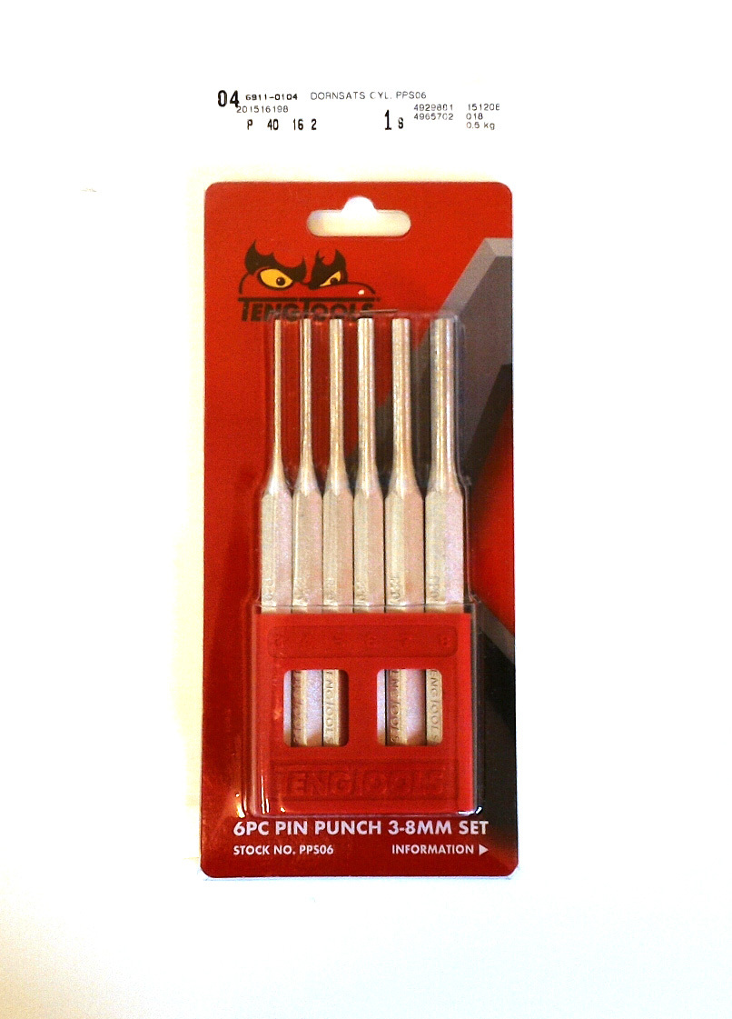 Teng Tools PPS06 Special steel pin punch set of 6 Pieces 69110104