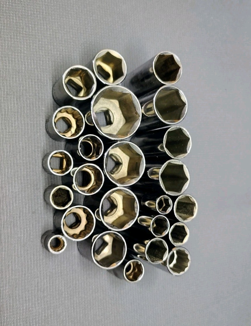 Lot of 24 Vintage Craftsman 6 & 12 Point Sockets – Multiple Sizes