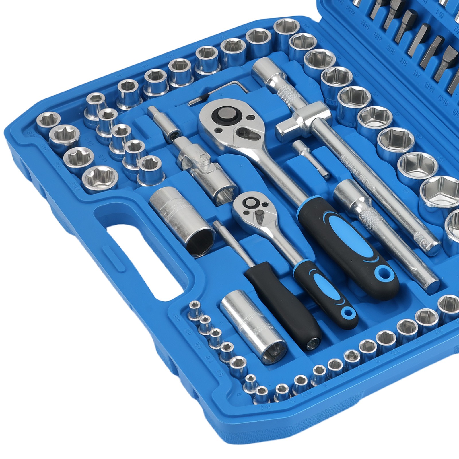 108PCS CR-V Socket Set 1/2 1/4 Drive Ratchets 10-32mm Mechanics Tool Kit