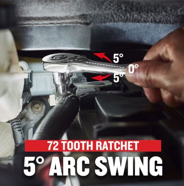CRAFTSMAN CMMT86721 1/4″ Drive 72-tooth Low Profile Head Quick Release Ratchet