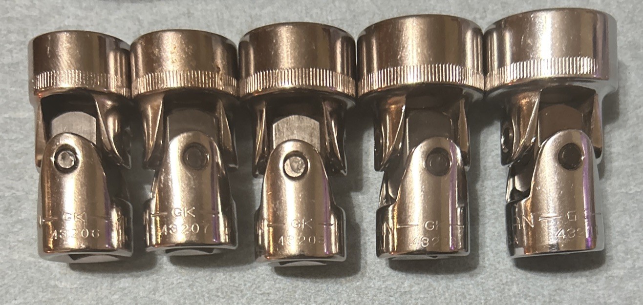 VTG Craftsman 3/8 Dr 10pc Swivel Flex Sockets 6pt USA 10mm-19mm Gk
