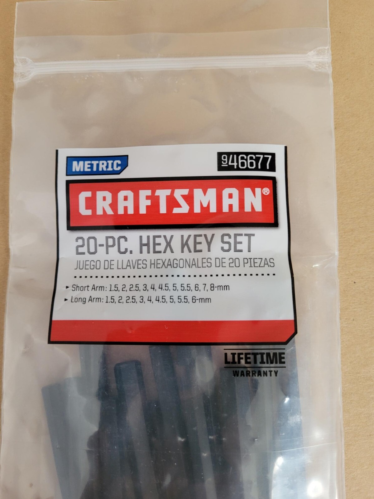 Craftsman 20 Piece Hex Key Set – Set of Metric or SAE or Both / FREE SHIPPING