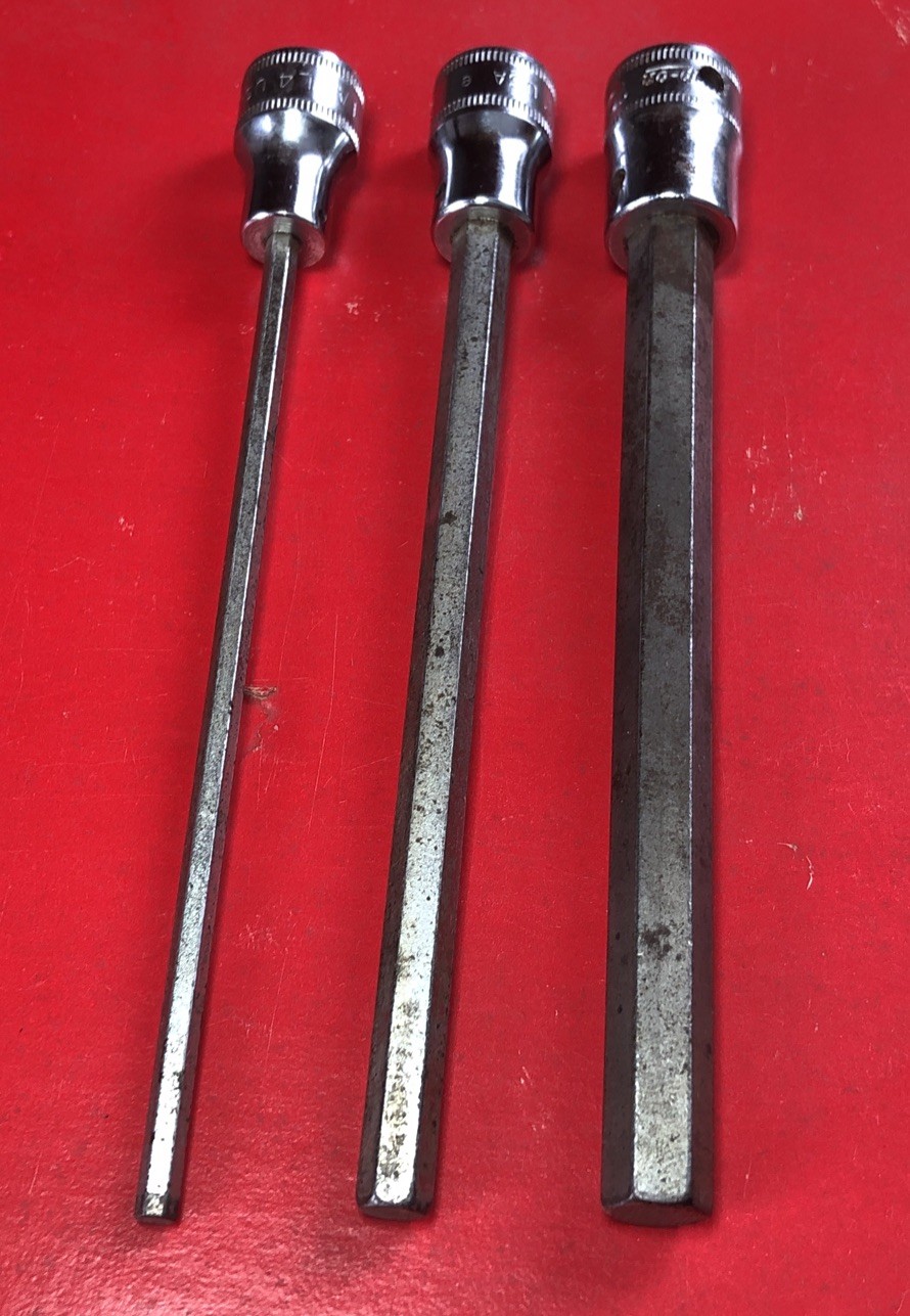 Snap – On Metric Hex Allen Long Socket Lot 4, 7 & 10 mm