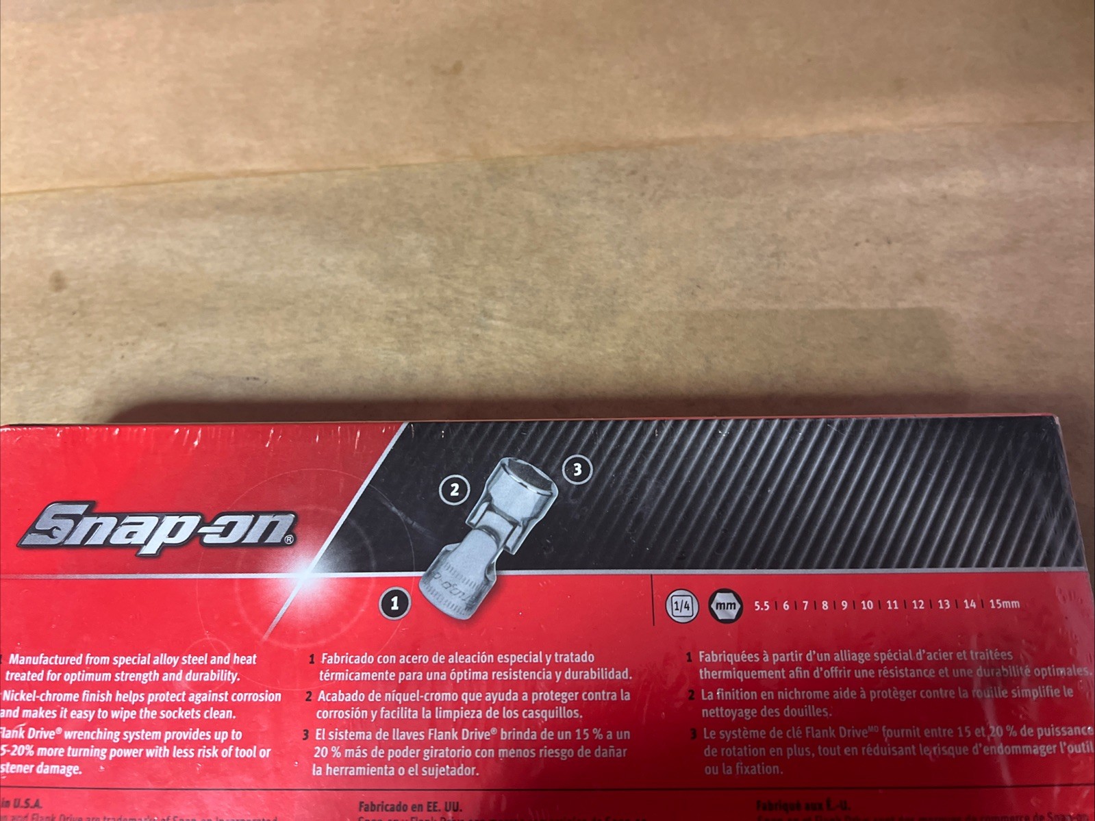 Snap-On 1/4” 11pc Metric Universal Socket Set Brand New