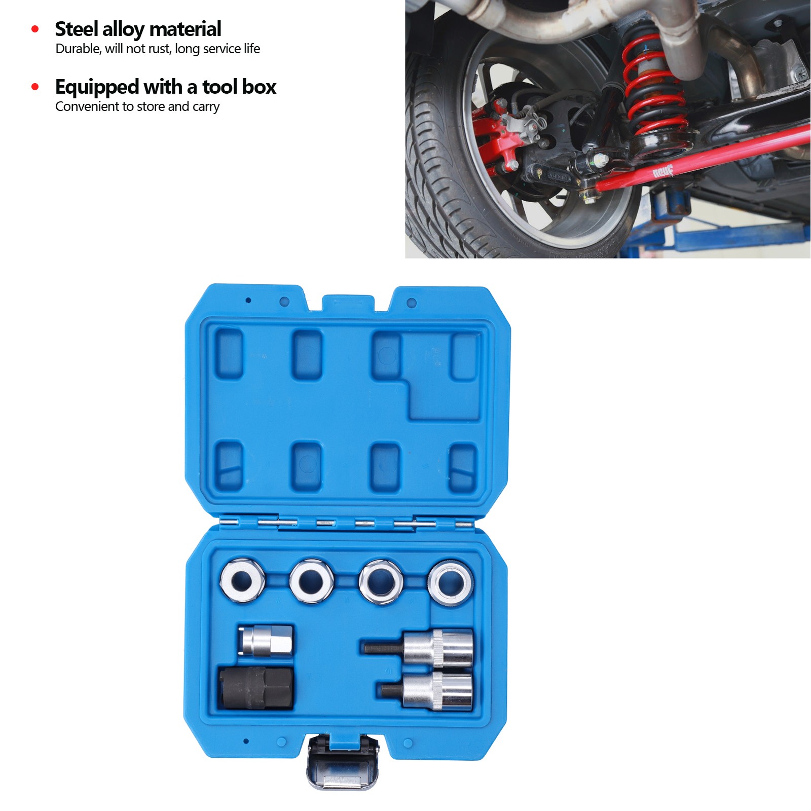 Car 8PCS Strut Nut Socket Steel Alloy Key Automobile Repairing Kits For Motorcar