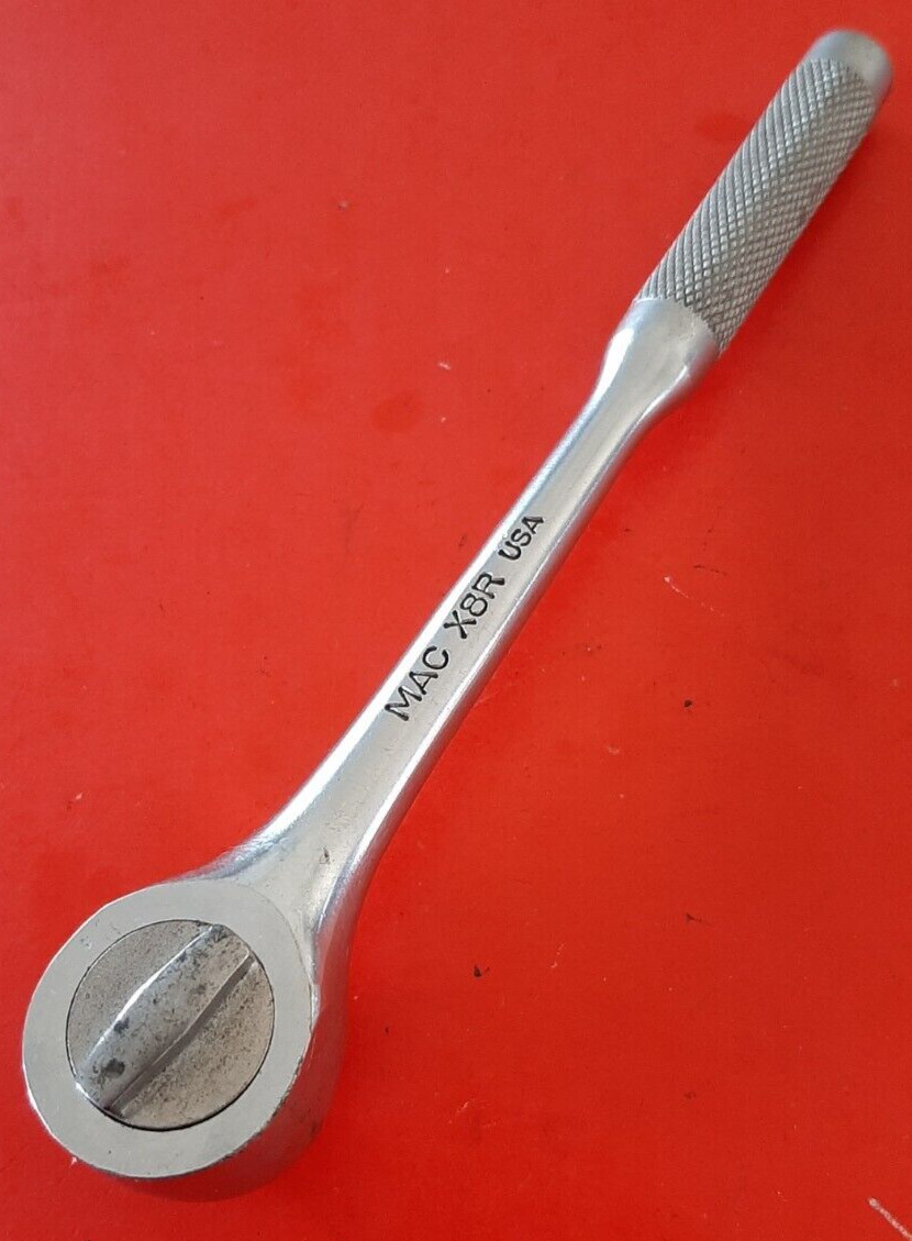 Vintage MAC TOOLS USA X8R Reversible Ratchet Wrench 3/8″ Drive Knurled Grip