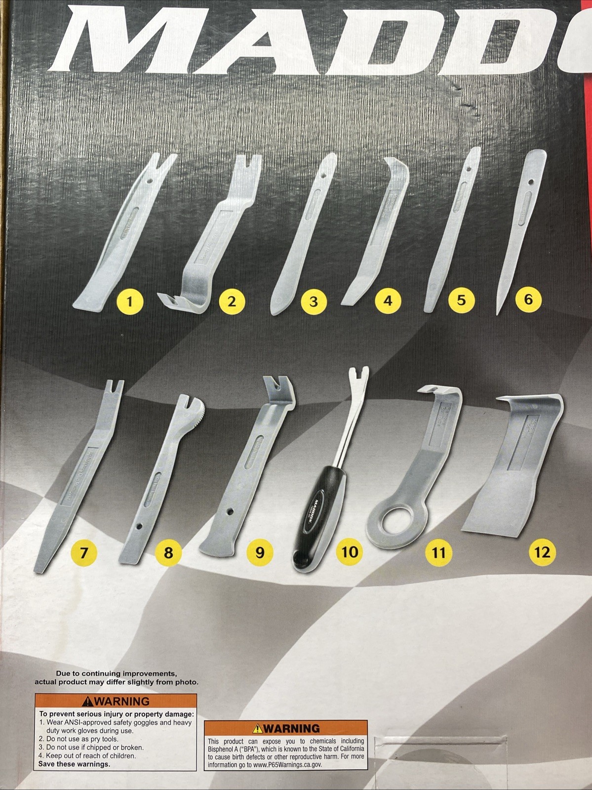 NEW MADDOX 12 Piece Trim Panel Scraper Set MPTR121 70948