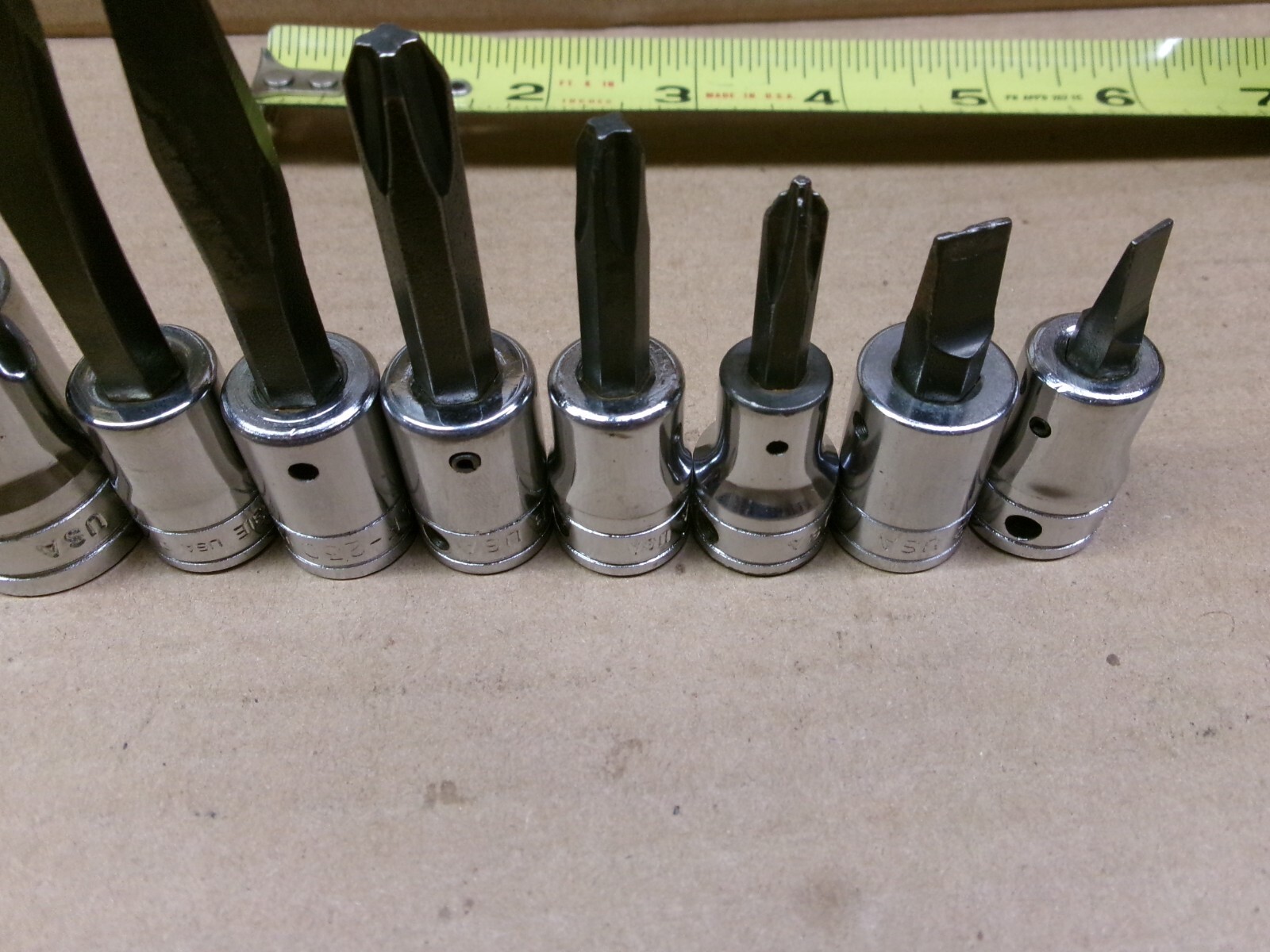 Snap On USA 3/8″ drive 10-Piece Phillips and Flat Tip Socket Set / Lot