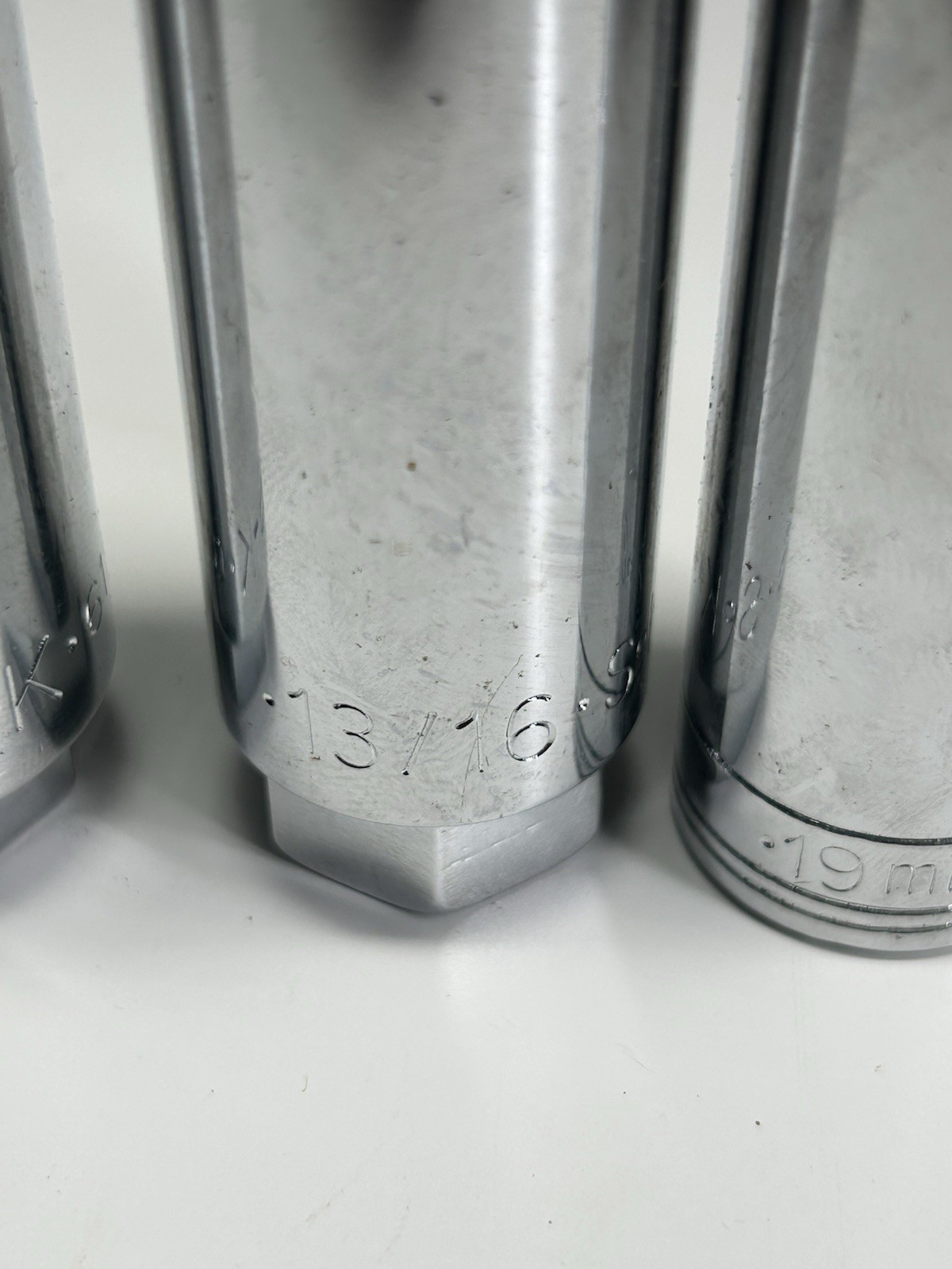 S-K USA Socket Lot 8pc 3/8 & 1/2 Drive Deep Standard 10-19mm 13/16 7/8