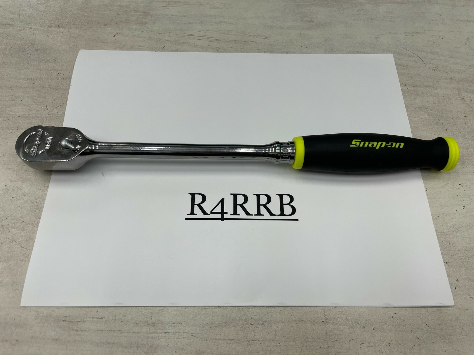 Snap-on Tools USA NEW 3/8″ Drive HIVIZ Soft Grip LONG Fixed Head Ratchet FHL80HV