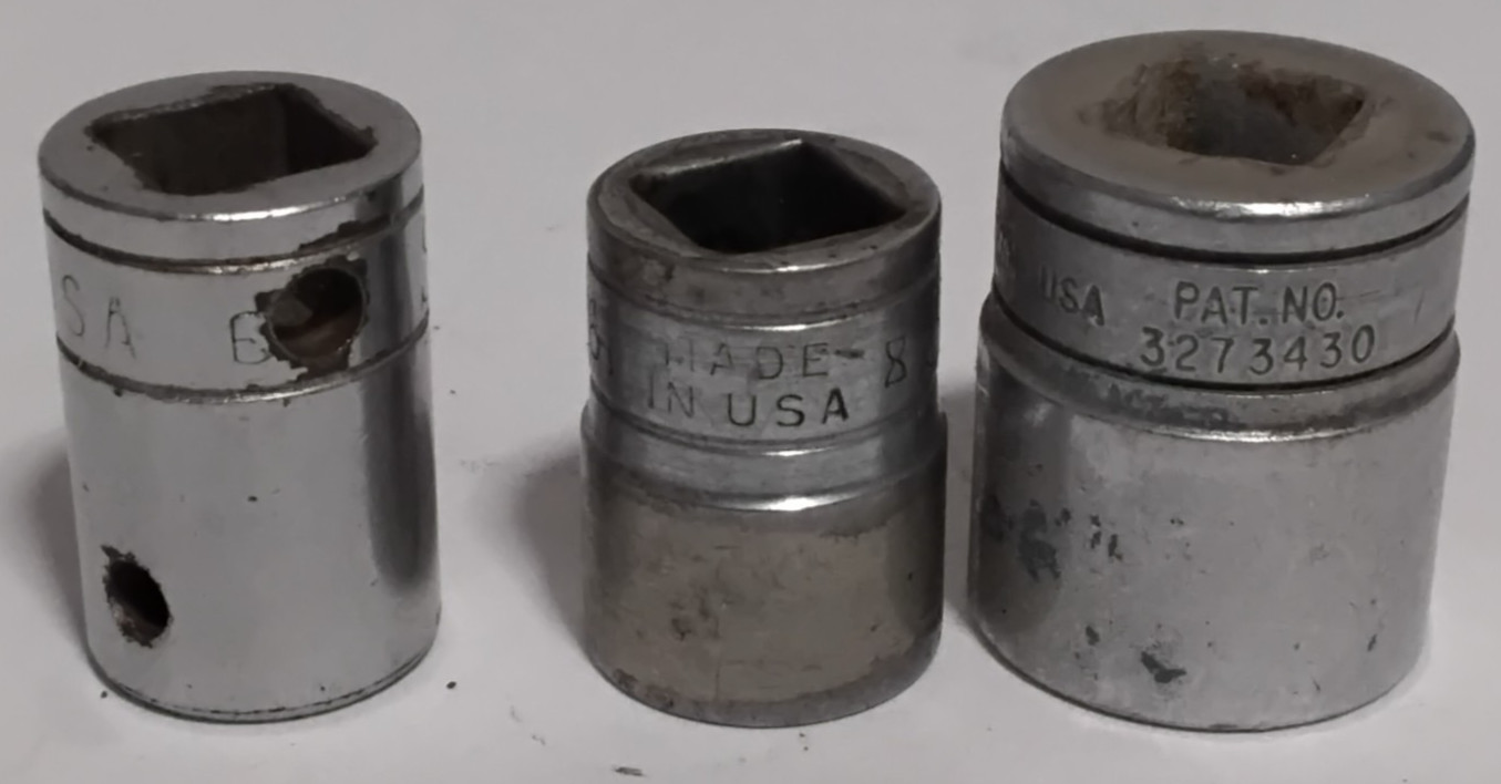 (19) Snap-On Mixed Drive Size Sockets Variety USA 1/4″ 3/8″ 1/2″ 6 & 12 Point