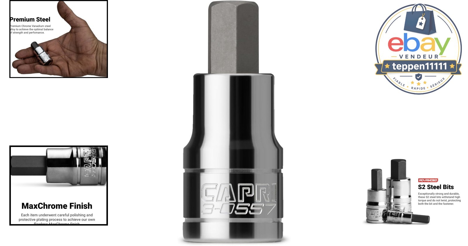7/16-Inch Hex Bit Socket 1/2-Inch Drive SAE