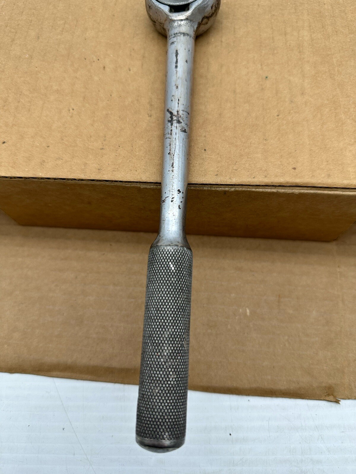 Vintage S-K Tools 1/2″ Drive Ratchet 42470 USA 10″ long Knurled Round head