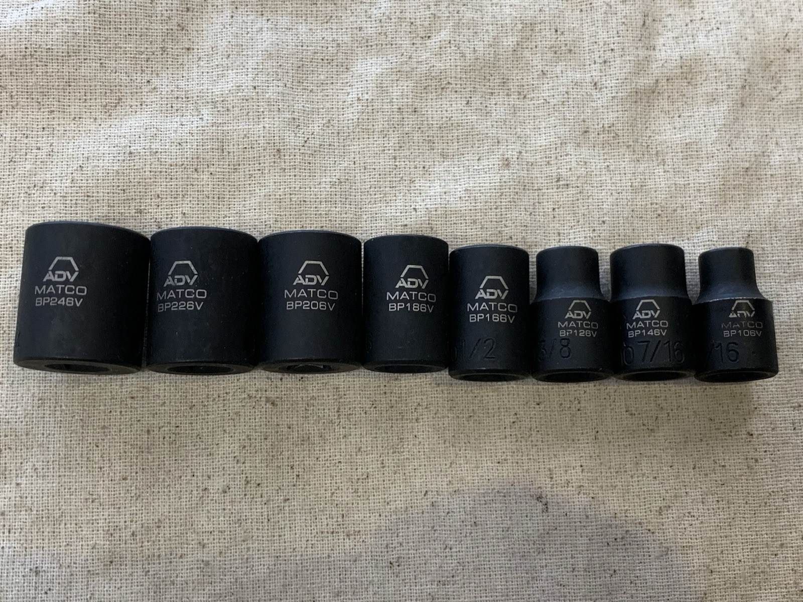 Matco 8 Piece 3/8drive SEA 6point Impact Socket Set 5/16 Thru 3/4 Inch 15506
