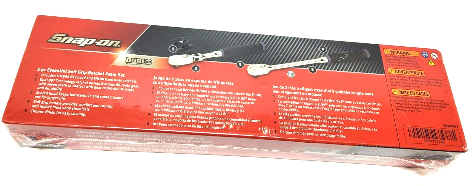 New Snap-on™ 3/8″ drive Power Blue Soft Grip Foam Ratchet Set 202RT05FMB FHL80MB