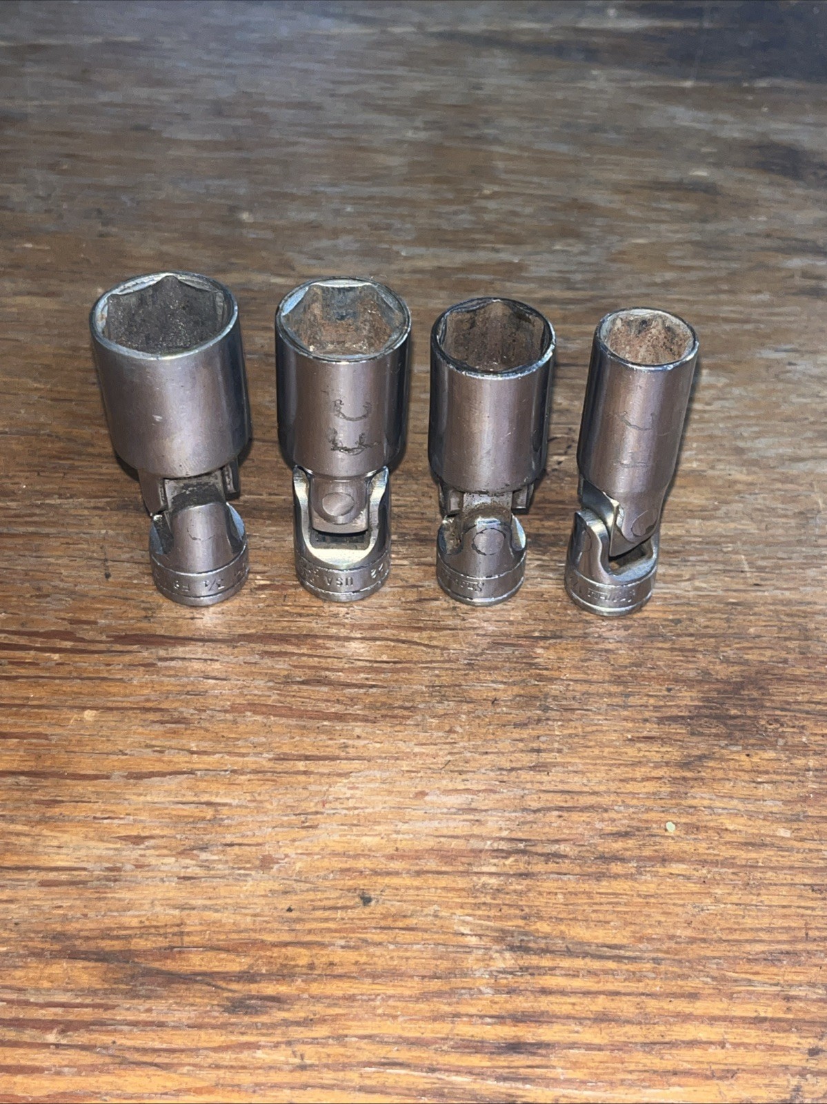 Snap On set of 4, 3/8″ Drive 6 pt Flank Drive Deep Universal Socket, FSU 1/2-3/4