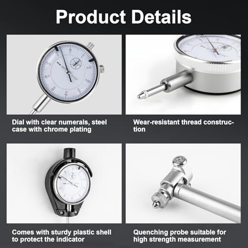 Bore Gauge Set 2″-6″ Range, 0.001″ Accuracy for Engine Cylinder & Wear Measureme