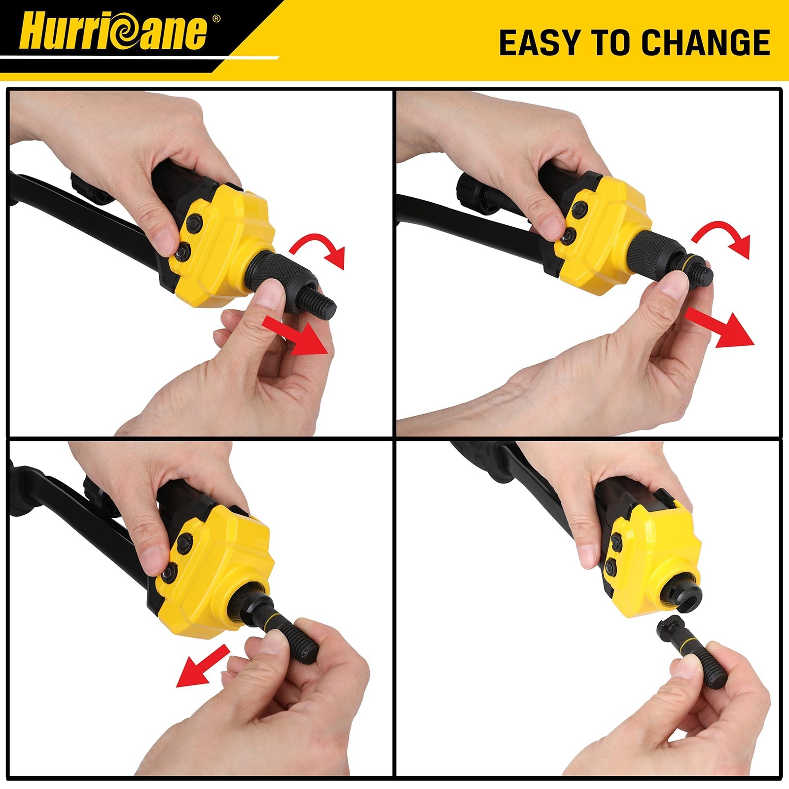 Rivet Nut Tool Kit 16 Auto Release Heavy Duty 130Pcs Nutserts HURRICANE Hand