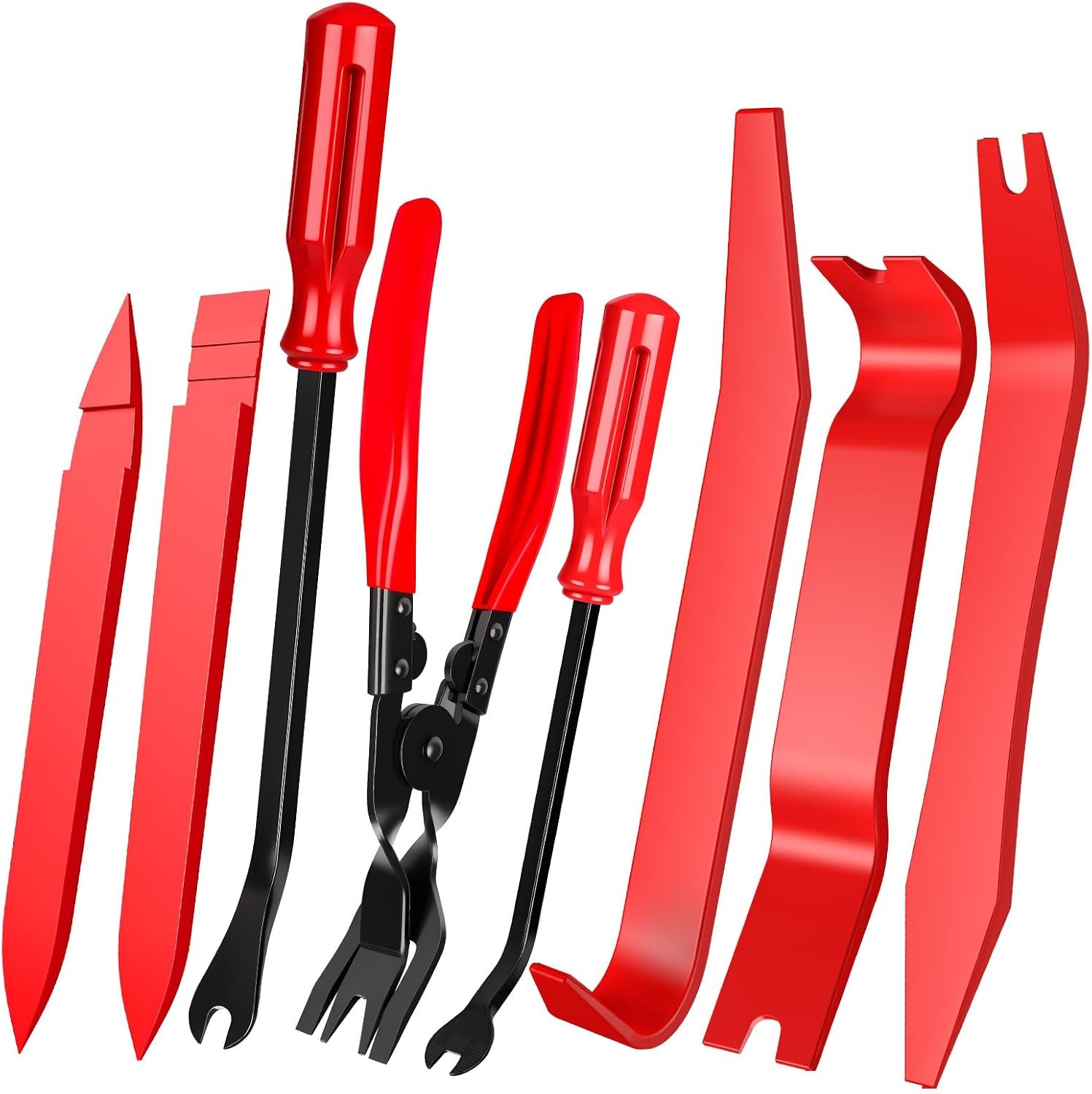 8 Pcs Auto Trim Removal Tool Kit with Non-Scratch Plastic Pry and Fastener Clip