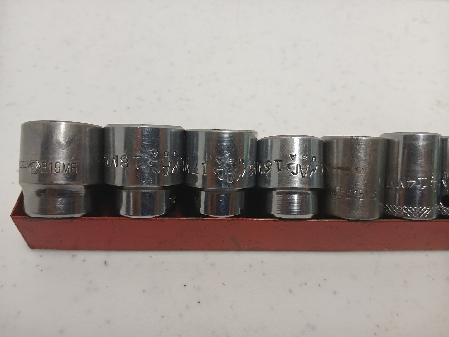 MacTools/Matco 6 Point Chrome 3/8 Drive Socket Set 19-6mm USA