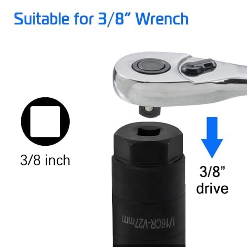 Oil Pressure Switch Socket 1 1/16 x 2 5/8 3/8 Drive Chrome Molybdenum for GM
