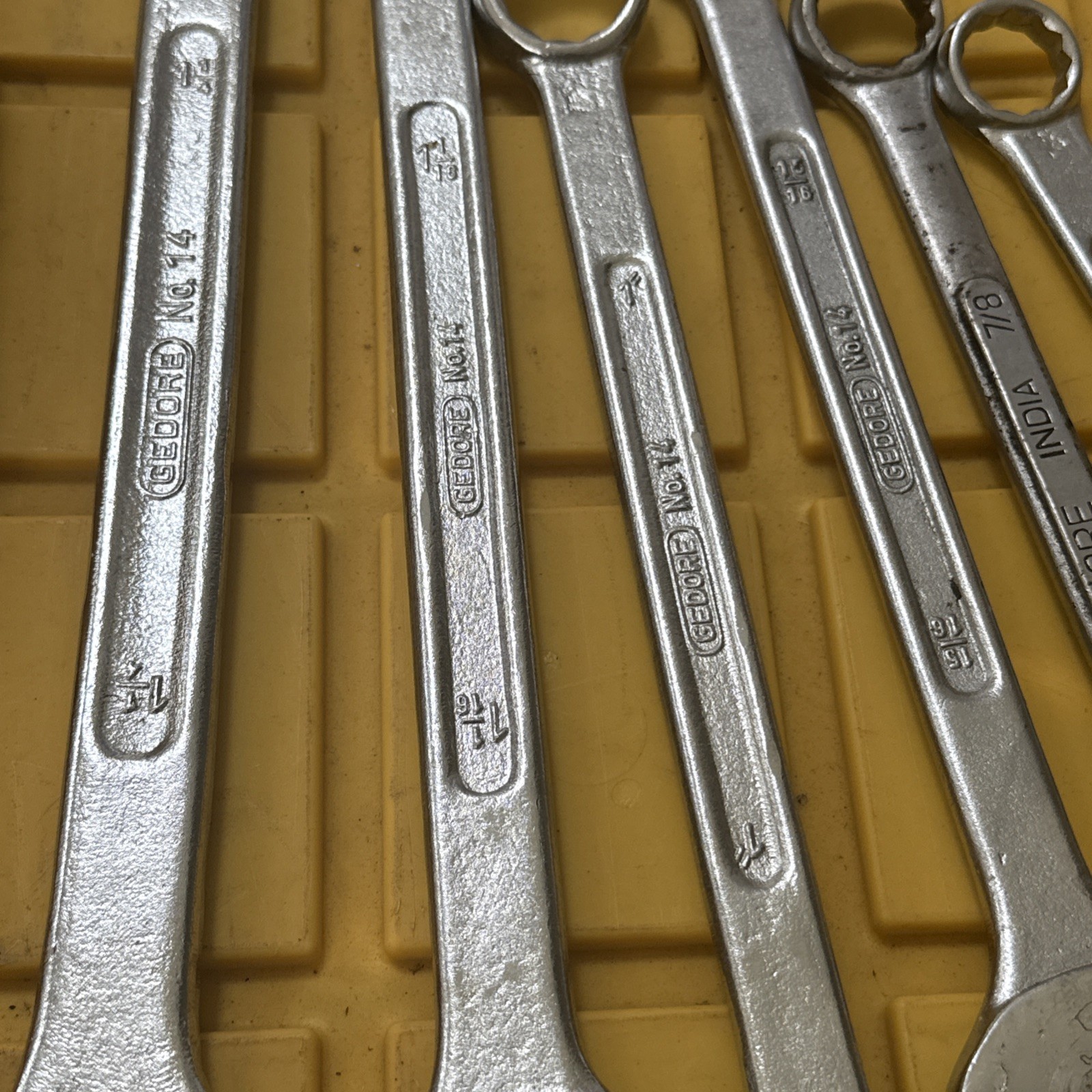 Gedore 6pc Lot 1 1/4, 1 1/16, 1, 15/16, 7/8, 13/16 Combination Wrench 12 point.