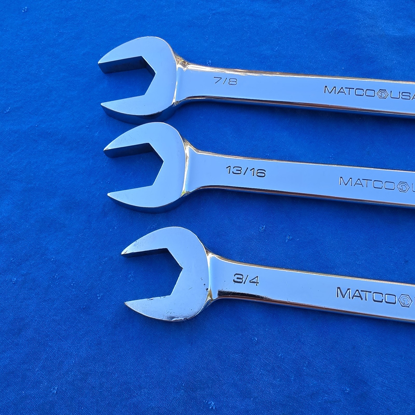 Matco 3 Pc. SAE. Comb. Wrenches 12 Point WCL282 7/8 WCL262 13/16 WCL 242 3/4