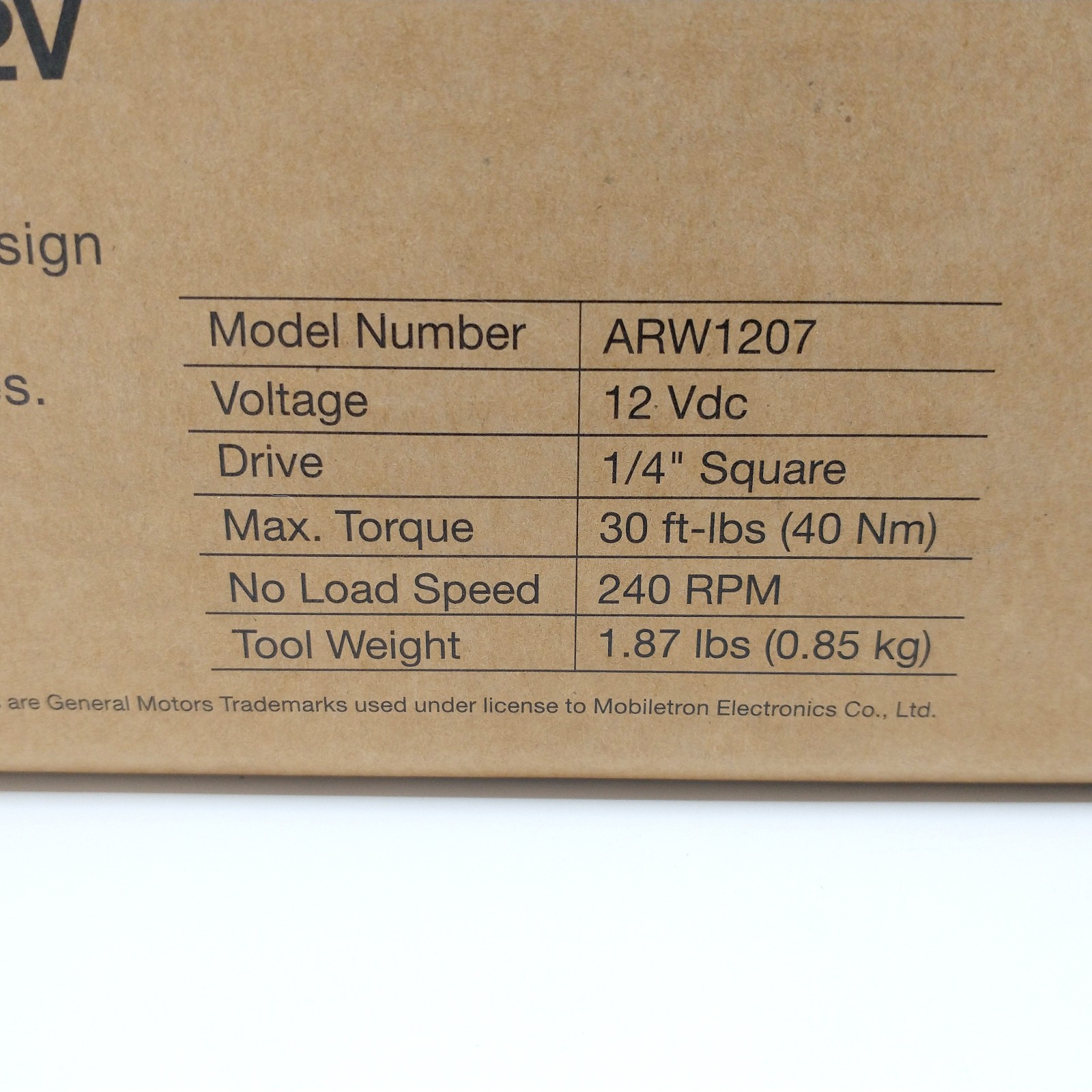 ACDelco ARW1207 Li-ion 12V 1/4″ Ratchet Wrench 30 ft-lbs Torque