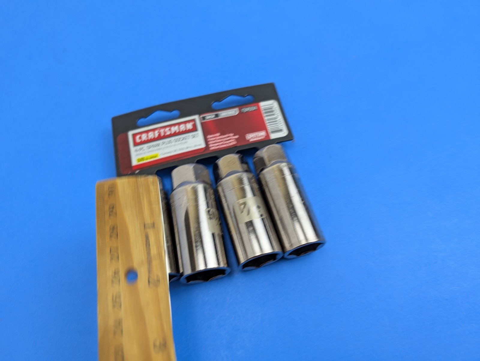 Craftsman 4PC ⅜» Drive Spark Plug Socket 18mm, 3/4″, 13/16″, 5/8″ USA 934504