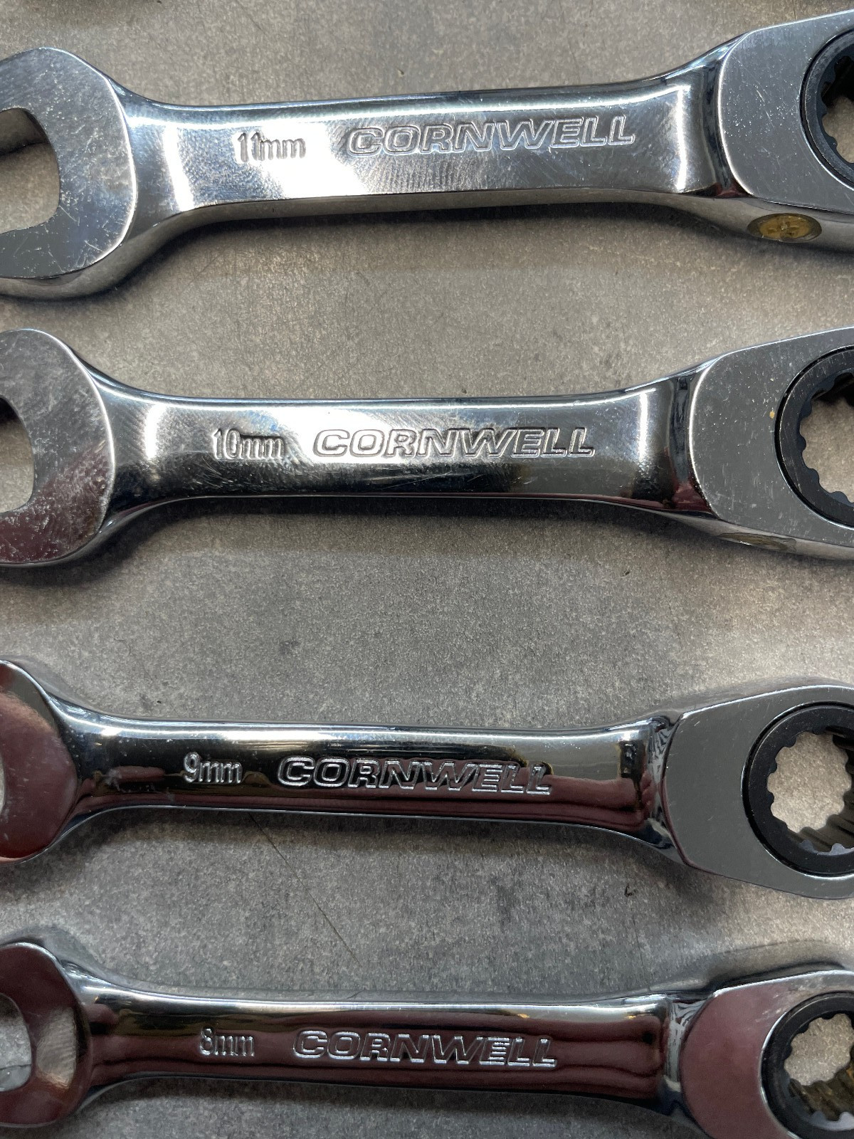 Cornwell Tools CRW12MSSB 12 Pc Stubby Metric Ratcheting Wrench Set In Foam Tray